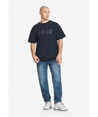 Big Log t-shirt męski bawełniany granatowy