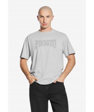 Collage t-shirt męski bawełniany szary