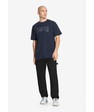 Collage t-shirt męski bawełniany granatowy