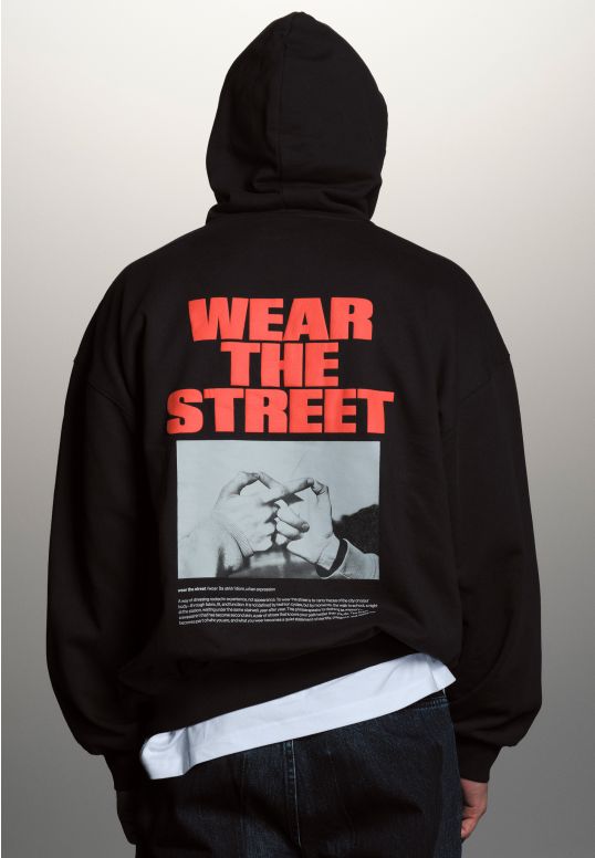 Wear The Street bluza z kapturem męska czarna