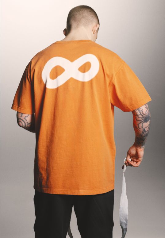 Infinity D t-shirt męski bawełniany pomarańczowy