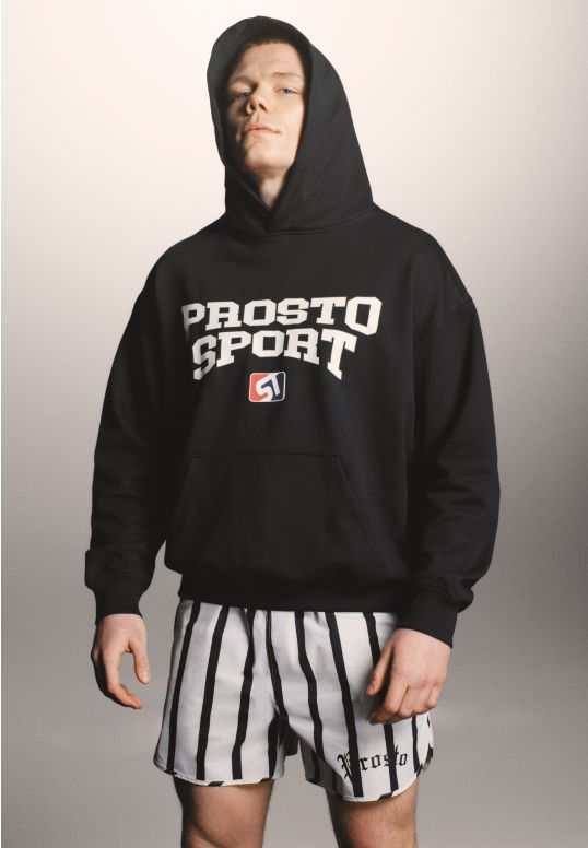 Lounge bluza z kapturem bawełniana męska czarna