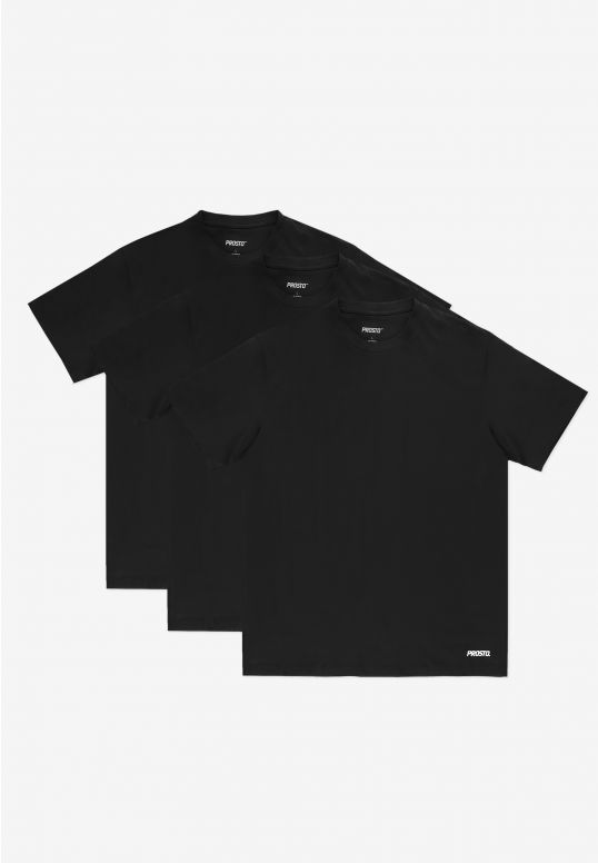 Basic t-shirty bawełniane 3-pack czarne