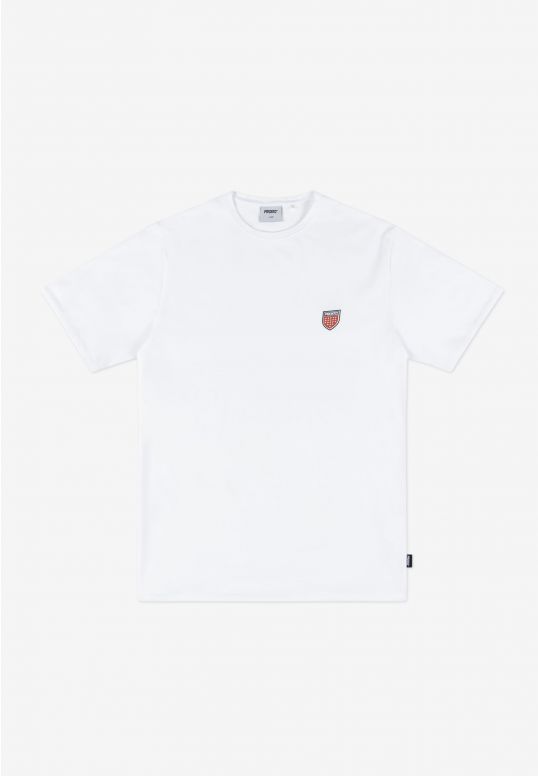 Shield t-shirt bawełniany slim biały