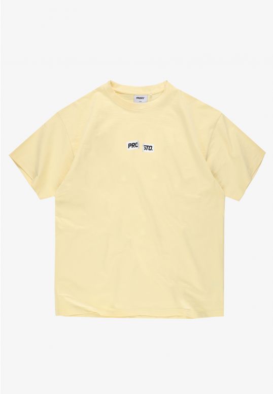 Crack Box Logo t-shirt męski bawełniany żółty