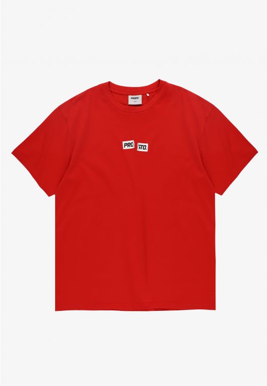Crack Box Logo t-shirt męski bawełniany czerwony