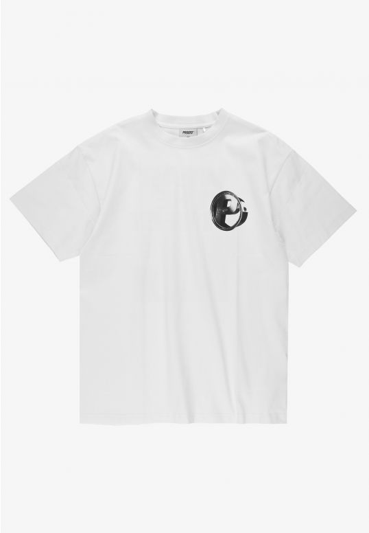 P Rim t-shirt bawełniany biały