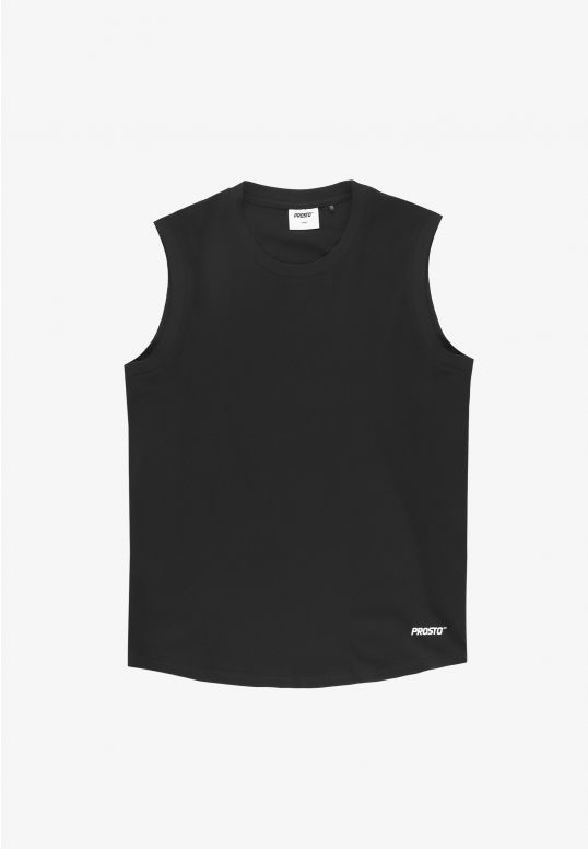 Logotype top męski bawełniany czarny