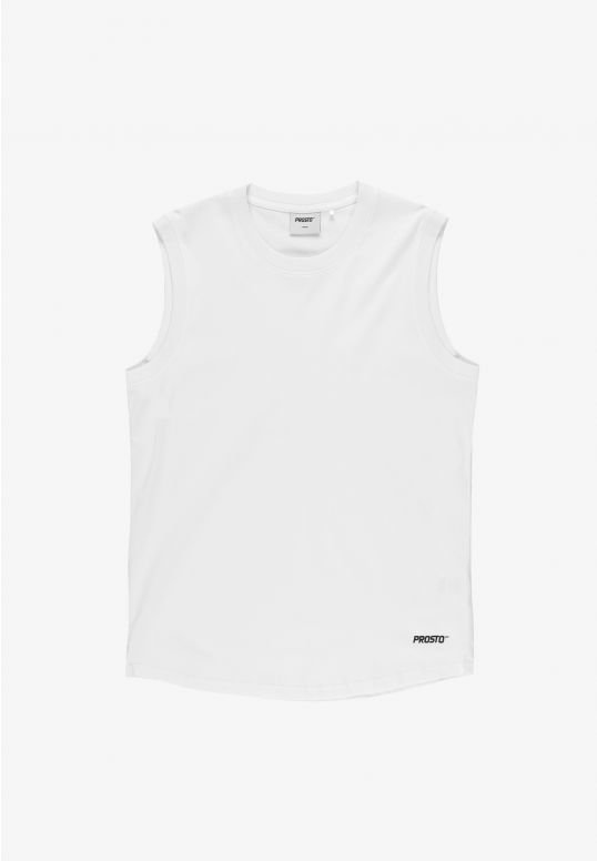 Logotype top męski bawełniany biały