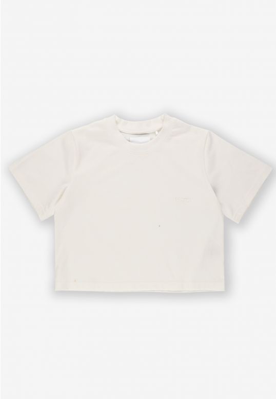 Heavyweight t-shirt bawełniany damski biały