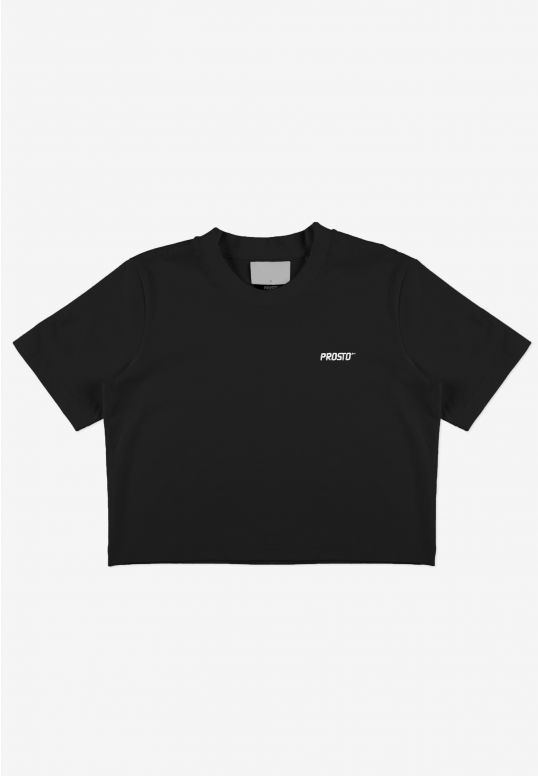 Heavyweight t-shirt bawełniany damski czarny