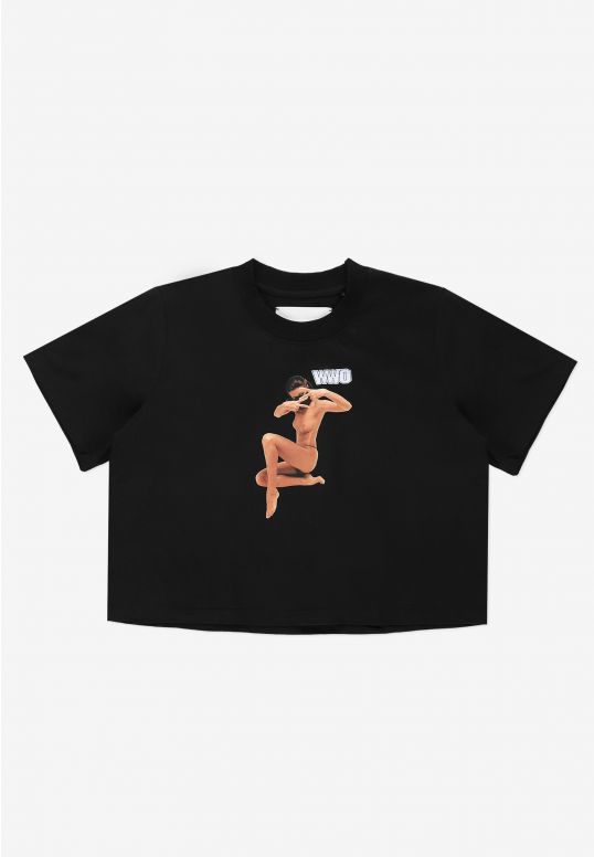 Miss t-shirt bawełniany czarny