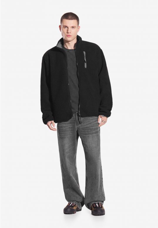 Sherpa dwustronna kurtka szaro-czarna