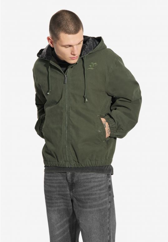 Kurtka z kapturem męska Padded Oliwkowa
