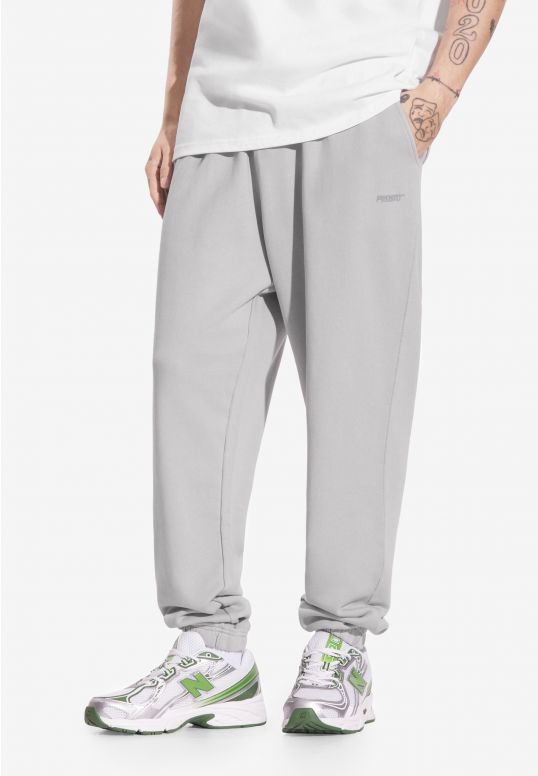 Big Log spodnie dresowe męskie przecierane szare