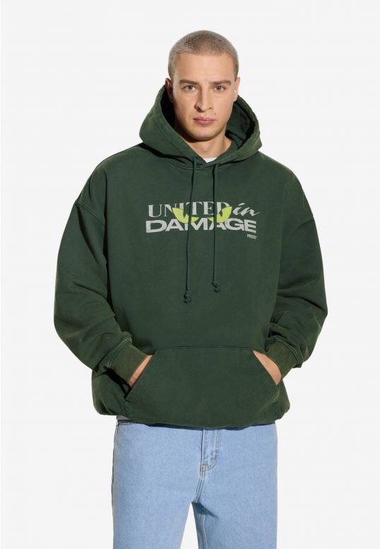 Damage bluza z kapturem khaki