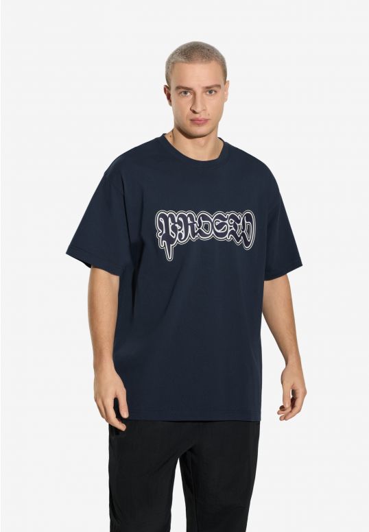 Graffiti t-shirt bawełniany granatowy