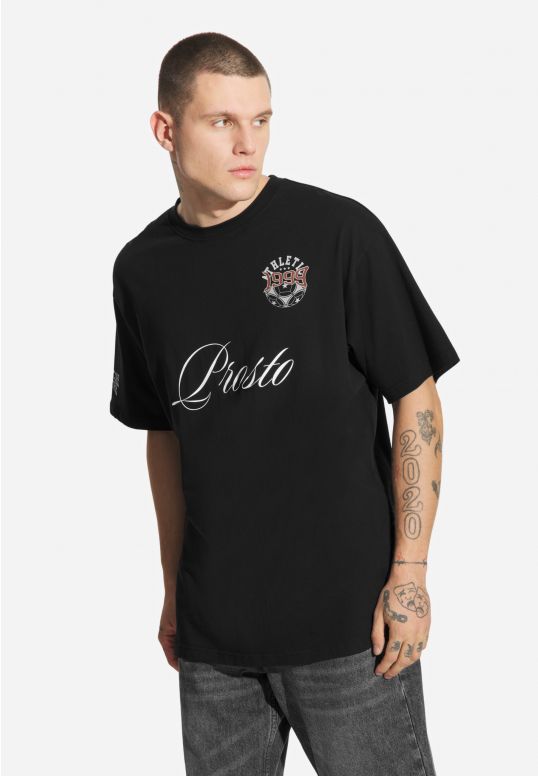 Football t-shirt męski czarny