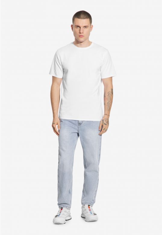 Slim t-shirt męski bawełniany biały