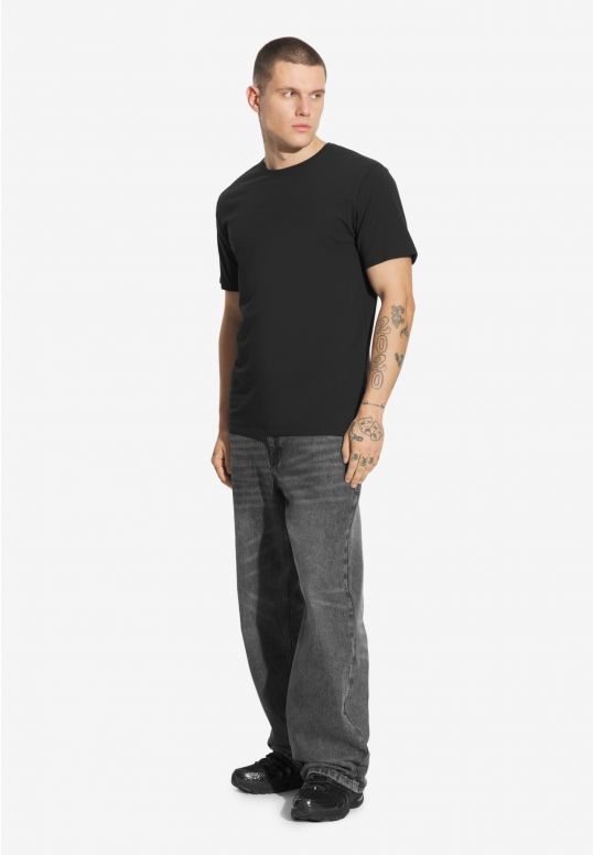 Slim t-shirt męski bawełniany czarny