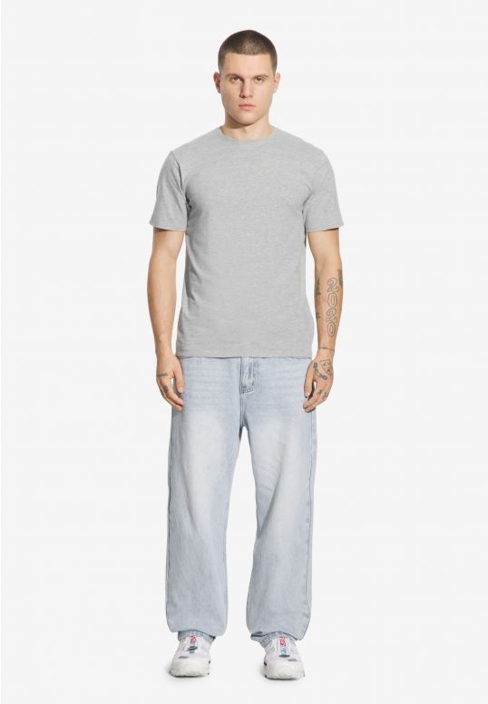 Slim t-shirt męski bawełniany szary