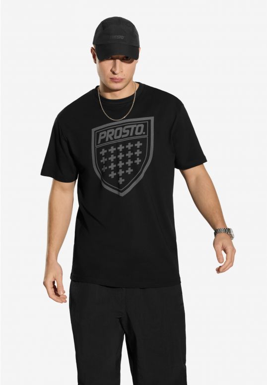 Shield t-shirt bawełniany czarny