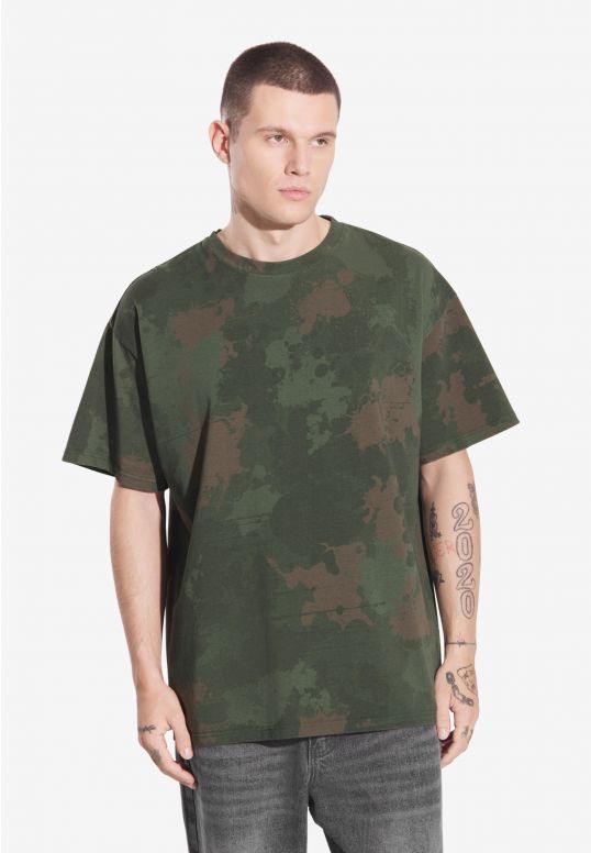 Camo t-shirt bawełniany moro