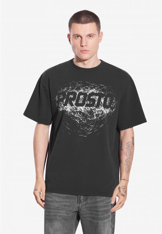 Scriber Washed t-shirt bawełniany czarny