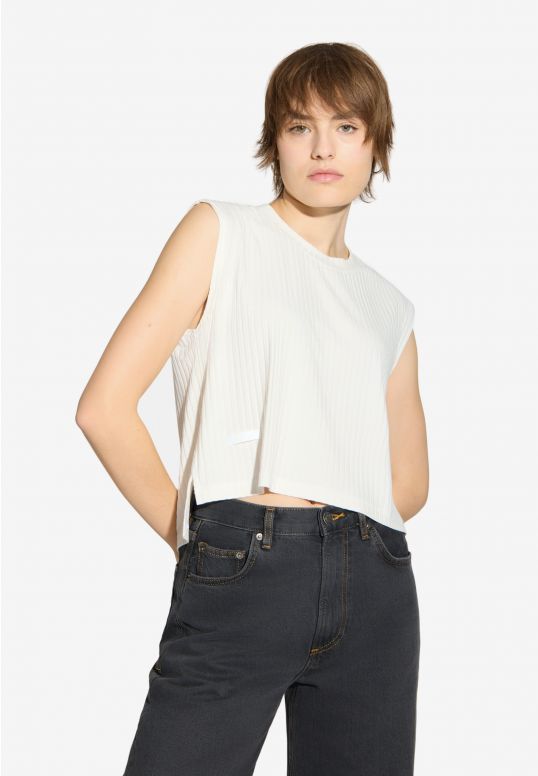 Bamboo top damski biały