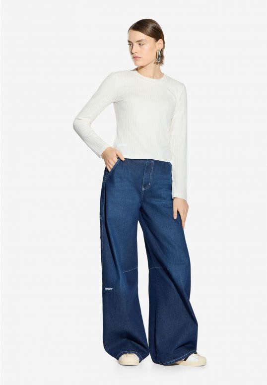 Bamboo longsleeve damski biały